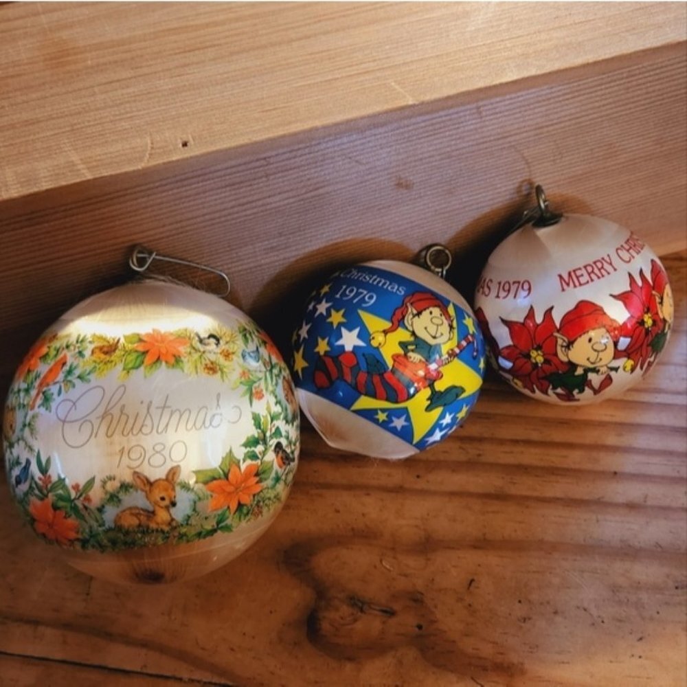 Vintage 70s 80s Christmas Tree Ornaments Holiday Home Decor Eclectic Kitschy